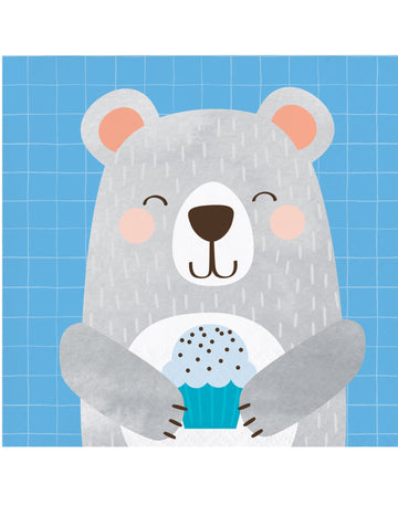 16 малки хартиени салфетки Малкото Сиво Мече 25 x 25 cm 