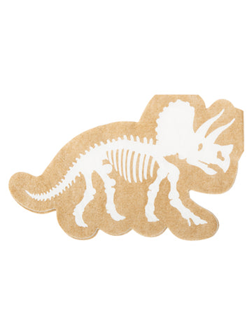 16 бели и крафт салфетки с динозаври, 33 x 20 см cm скелет на трицератопс