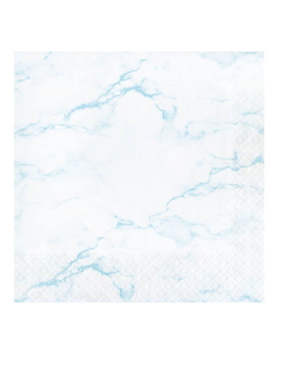 Serviettes en papier marbré pour table chic bleu