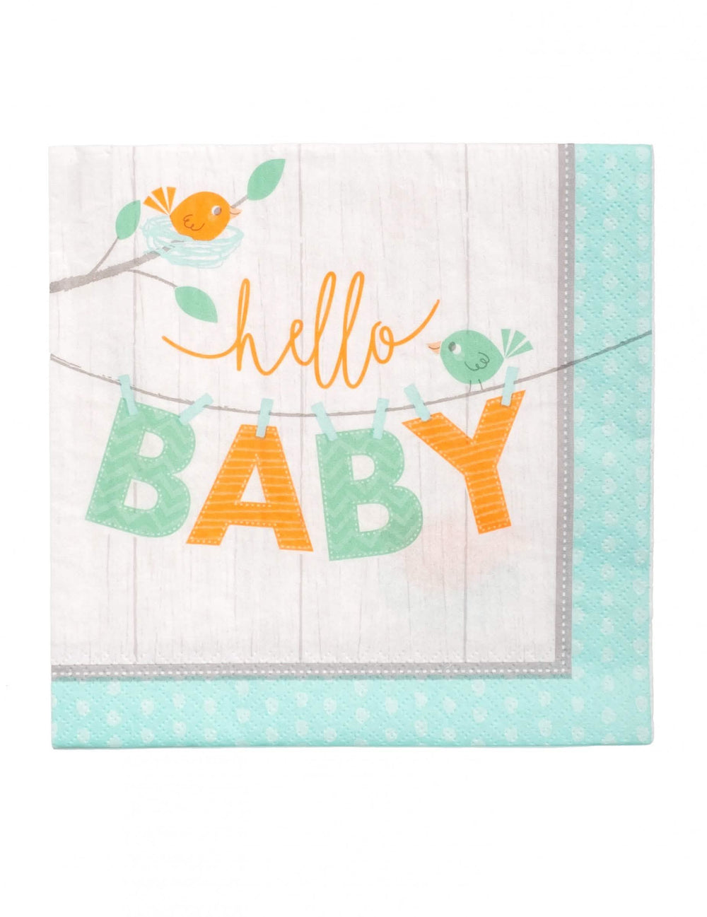 хартиени салфетки hello baby oiseaux за baby shower син