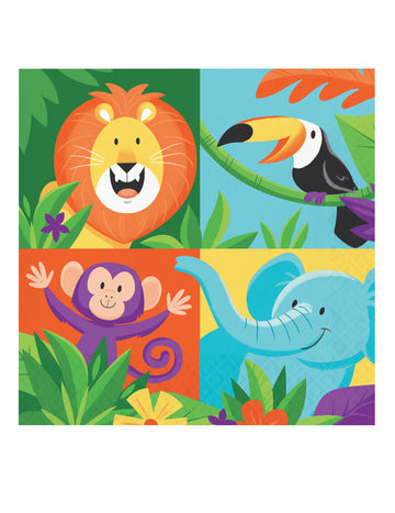 16 хартиени салфетки „Сафари в джунглата“ 33 x 33 cm