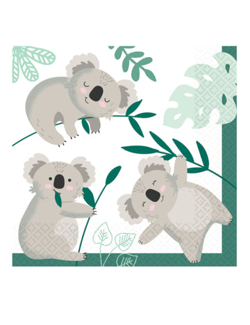 16 хартиени салфетки с коала 33 x 33 cm декор от евкалипт