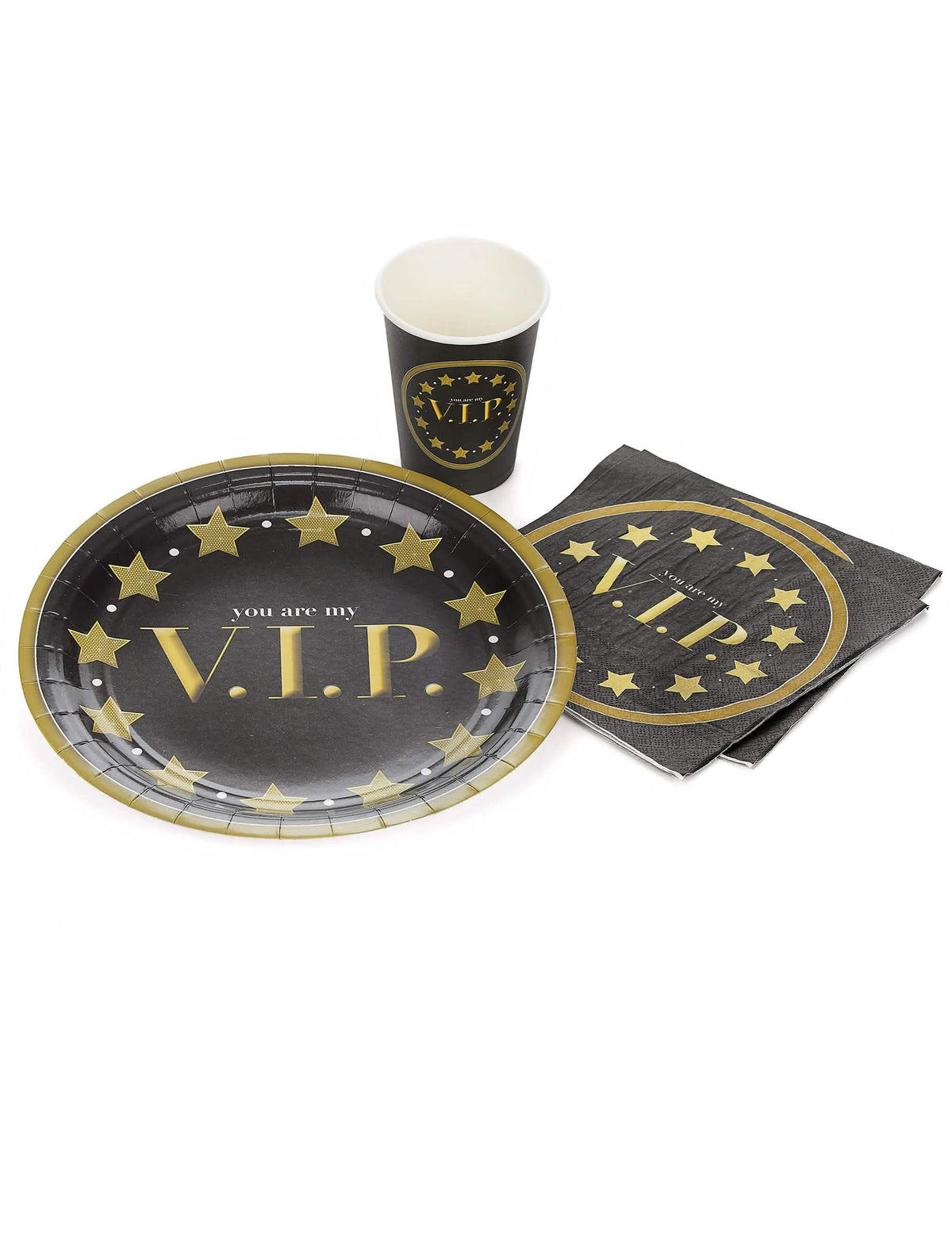 Преглед с чиния и съответстваща чаша хартиени салфетки You are my VIP