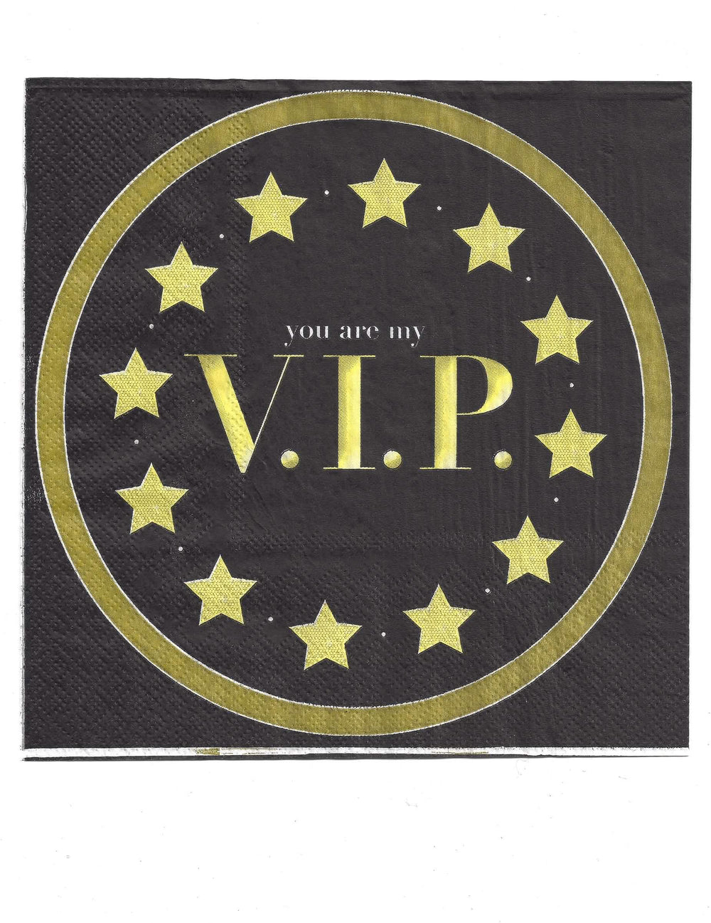 хартиени салфетки You are my VIP за парти черен и злато
