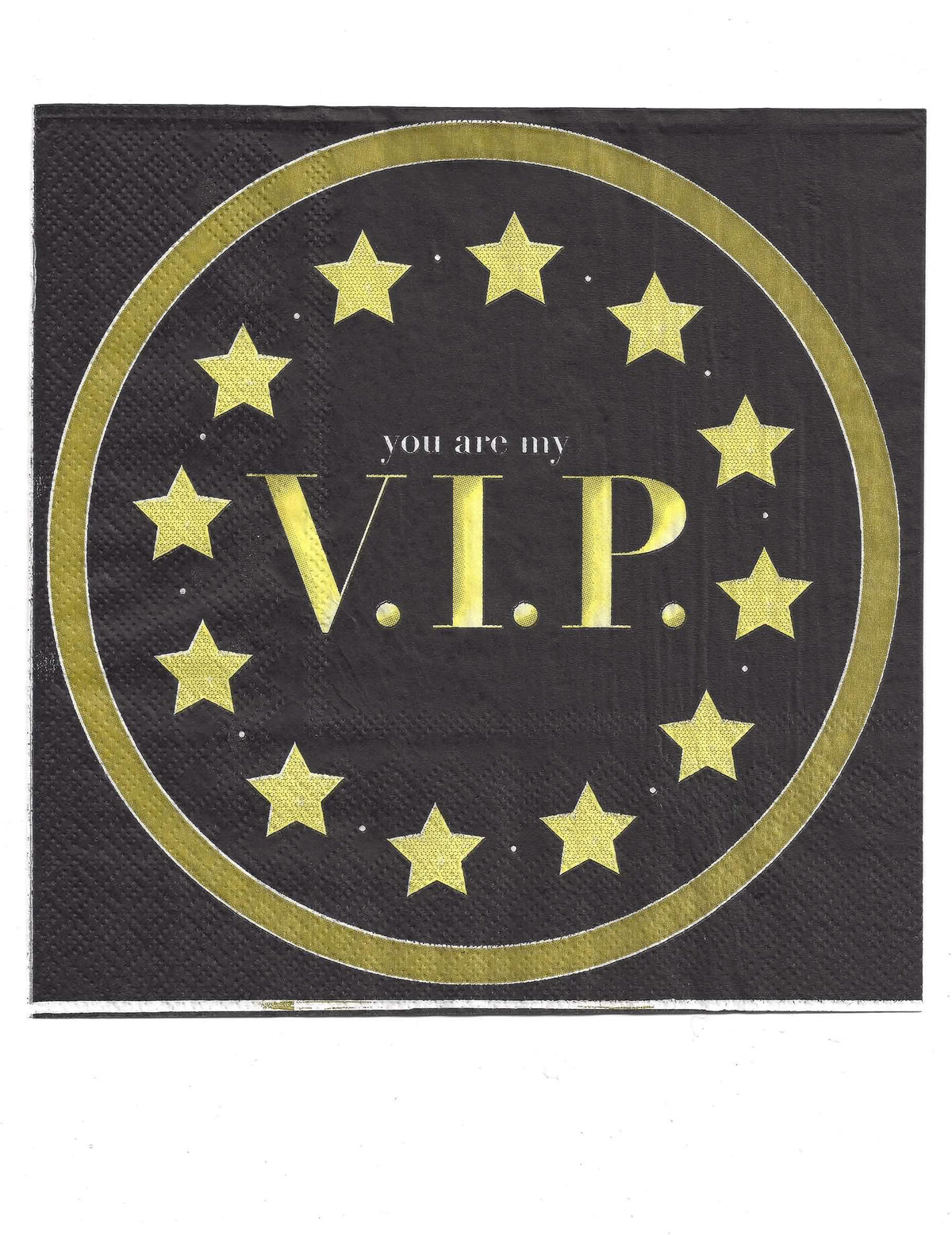 хартиени салфетки You are my VIP за парти черен и злато