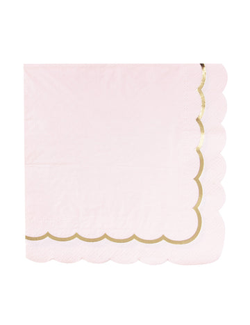 16 пастелно розови и златни филцови хартиени салфетки, 33x33 см