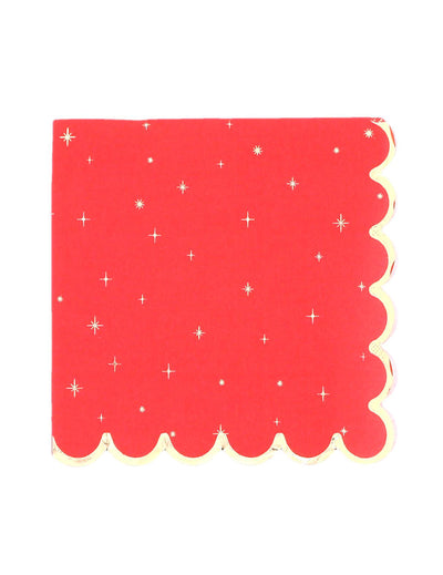16 салфетки Коледа вечна червено и злато 33 x 33 см