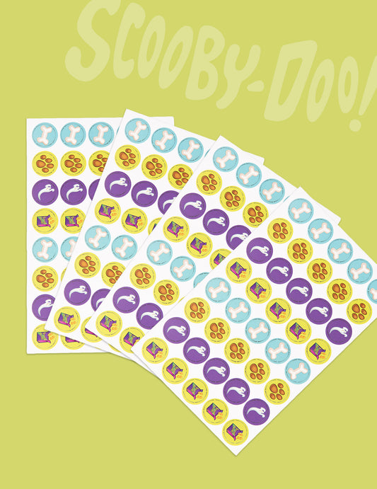 Vue d'ensemble des planches de confettis Scooby-Doo