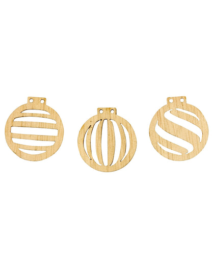 18 дървени коледни топки с конфети, изрязани с размери 2,5 x 2,3 cm за декорация на маса