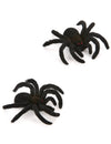 Araignées Halloween pour décoration noires poilues aux yeux rouges