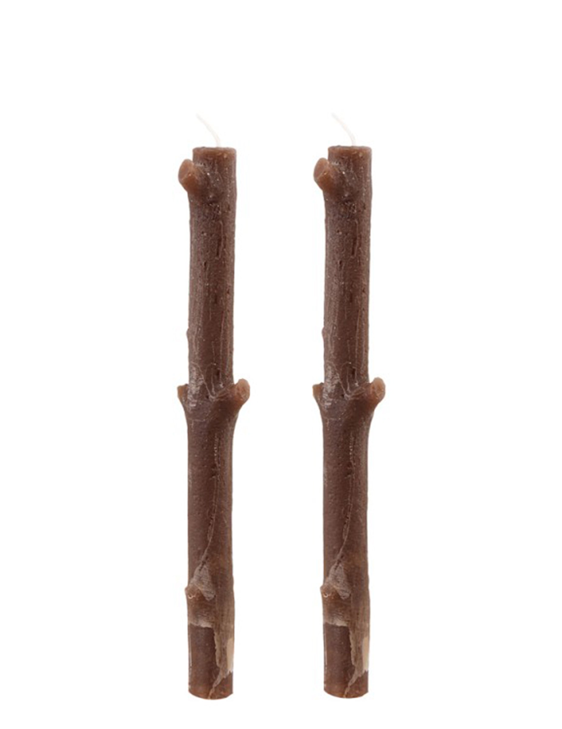 Bougies branches d'arbre marron lot de 2