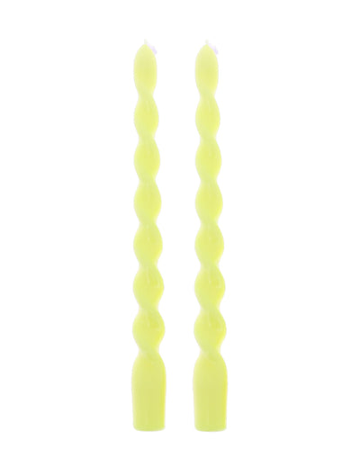 Bougies chandelles torsadées jaune
