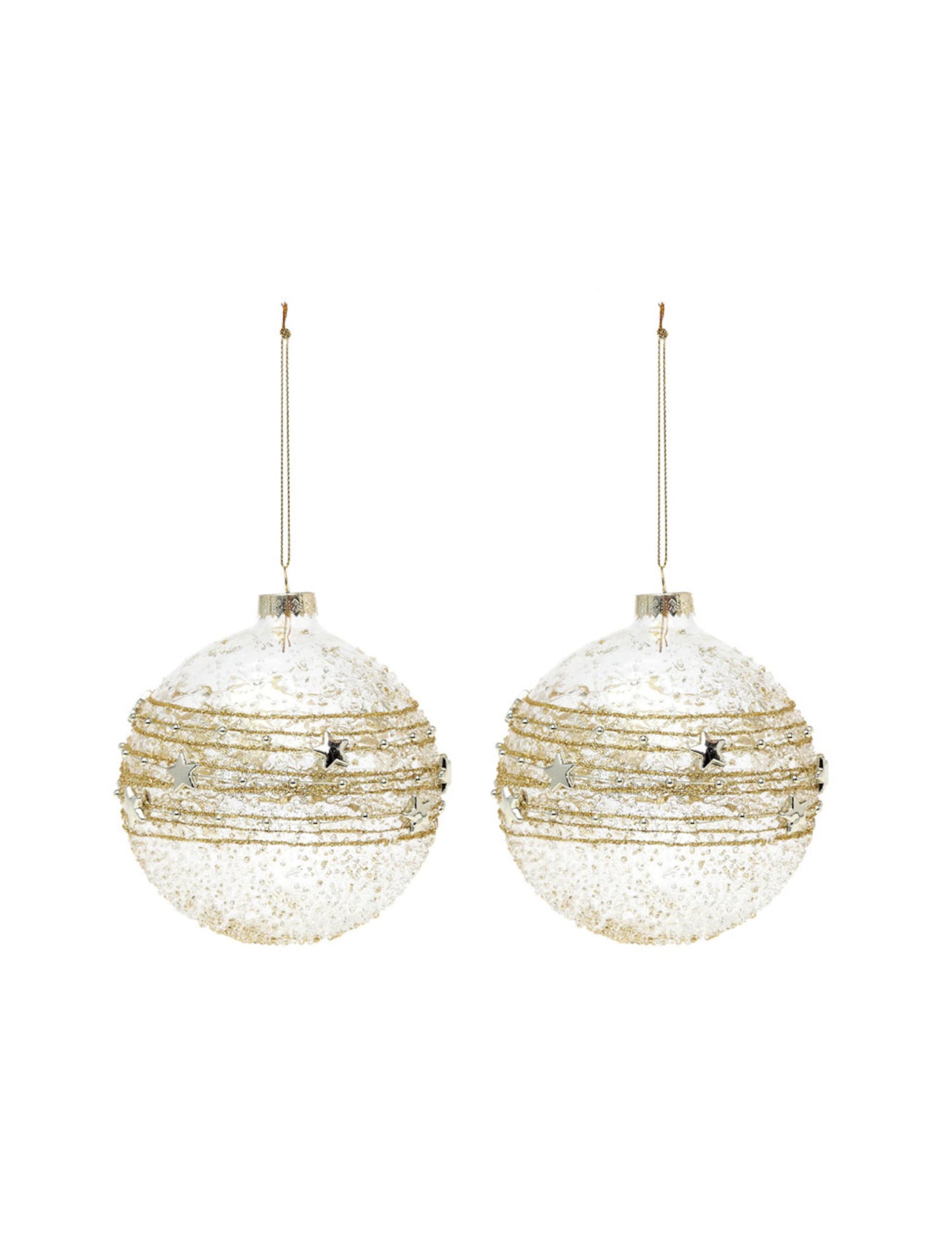 2 златни стъклени топки 10 cm 