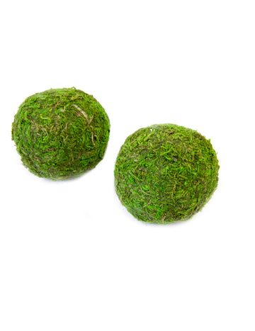 2 топки естествен зелен мъх 7 cm украса за маса