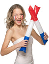 2 bâtons clap clap supporter France pour adulte bleu blanc rouge