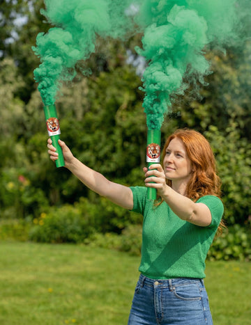 2 зелени ръчни димни гранати, 45 секунди