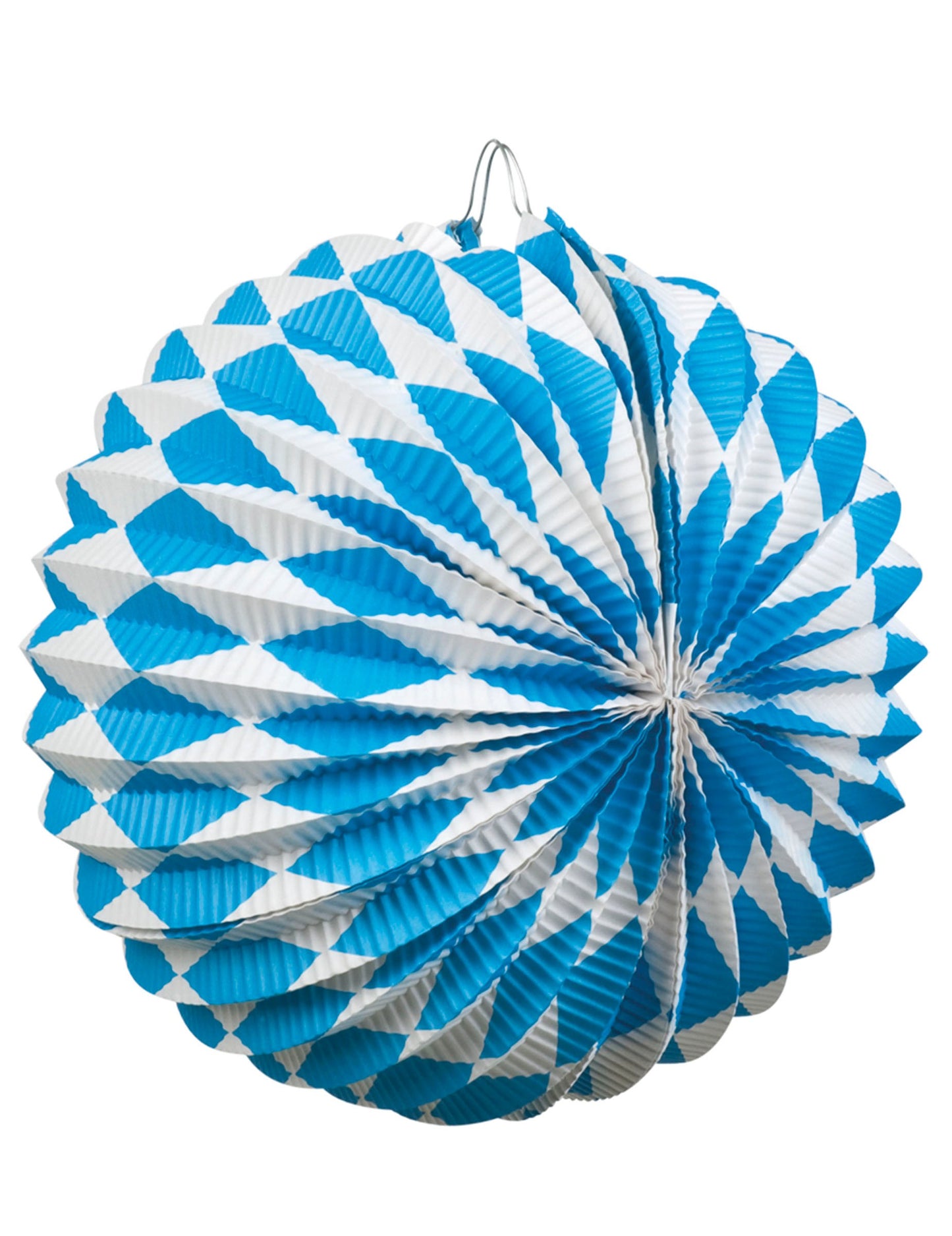 Lampion boule fête de la bière pour décoration bleu et blanc