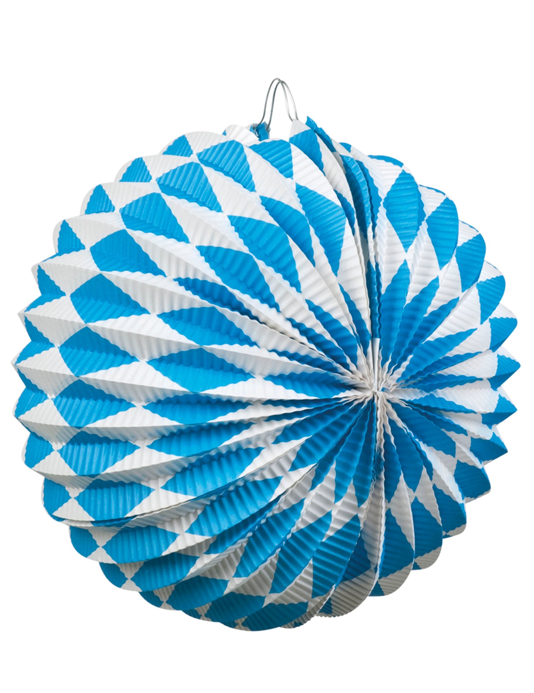 Lampion boule fête de la bière pour décoration bleu et blanc