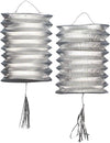 Lampions métalliques pour décoration de fête argentés