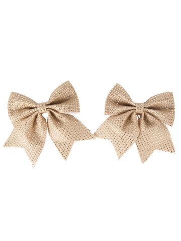 2 панделки от златиста юта 12 x 13 cm за Коледа 