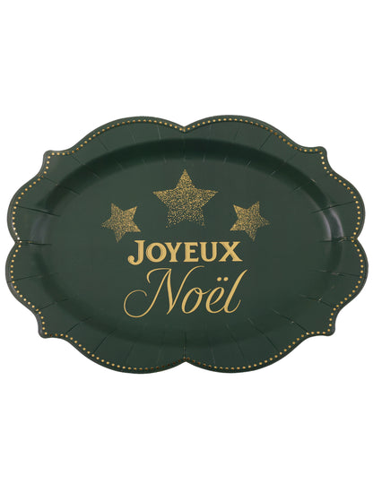 2 plateaux Noël Étincelant vert sapin 36 x 26 cm
