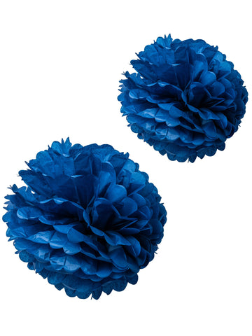 2 морски сини помпона от тишу хартия 40 и 50 cm висяща парти декорация 
