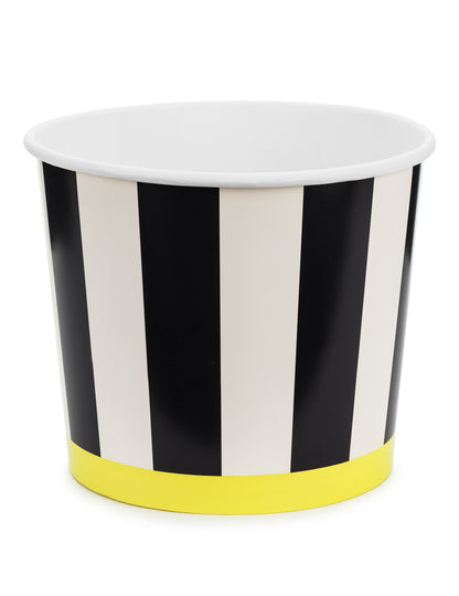 2 черно-бели раирани картонени кутии за закуски 14 cm