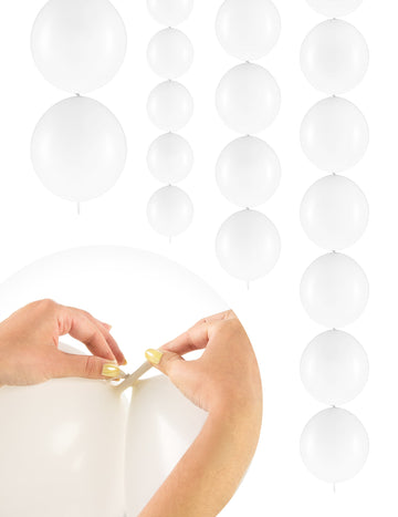 20 бели надуваеми балона за свързване 28 cm