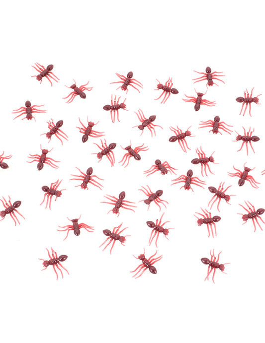 Lot de 20 fourmis insectes pour décoration rouges