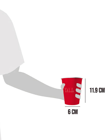 Dimensions de la hauteur et de la base des gobelets américains en carton recyclable pour fête rouges