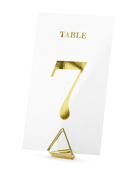 20 прозрачни маркера за маса със златни цифри, 7 x 12 cm за сватба