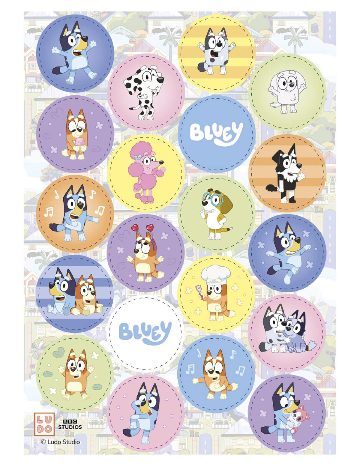 20 мини ядливи диска Bluey и Bingo™ 3,4 см