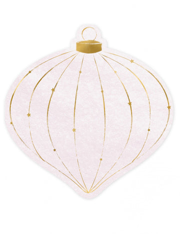 20 малки коледни салфетки с топки в прахово розово и златно