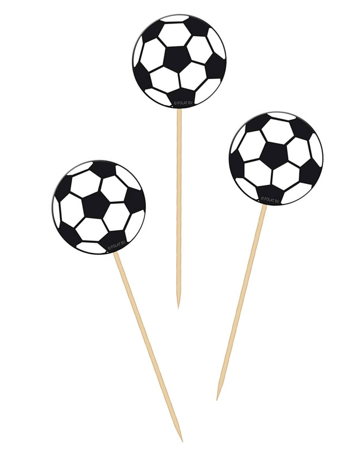 Bâtonnets Football pour fête noir et blanc
