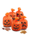 Sacs en plastique citrouilles pour Halloween orange avec visages noirs