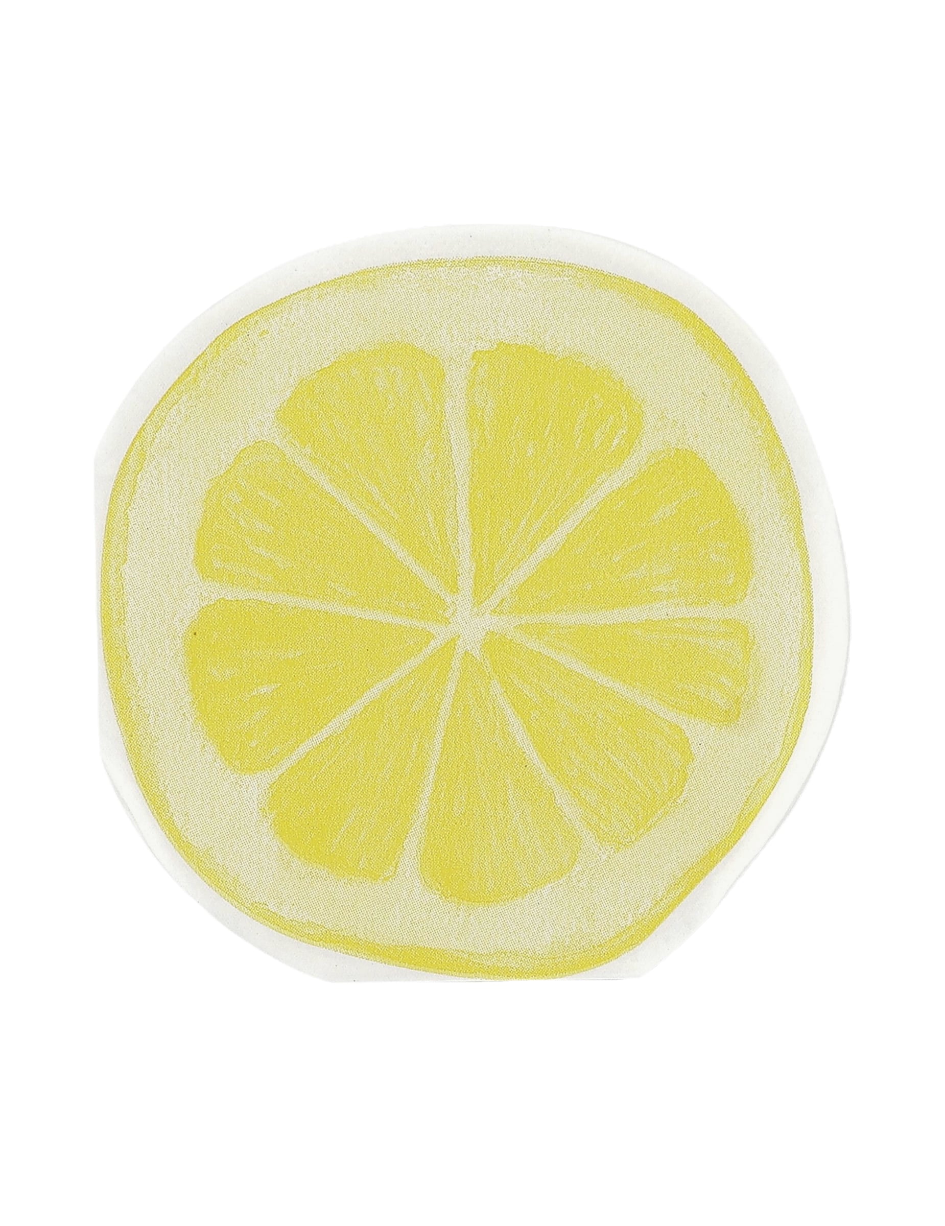 Serviettes cocktail tranche de citron pour fête jaune et blanc