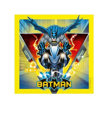 20 жълти хартиени салфетки Batman™ 33 x 33 cm
