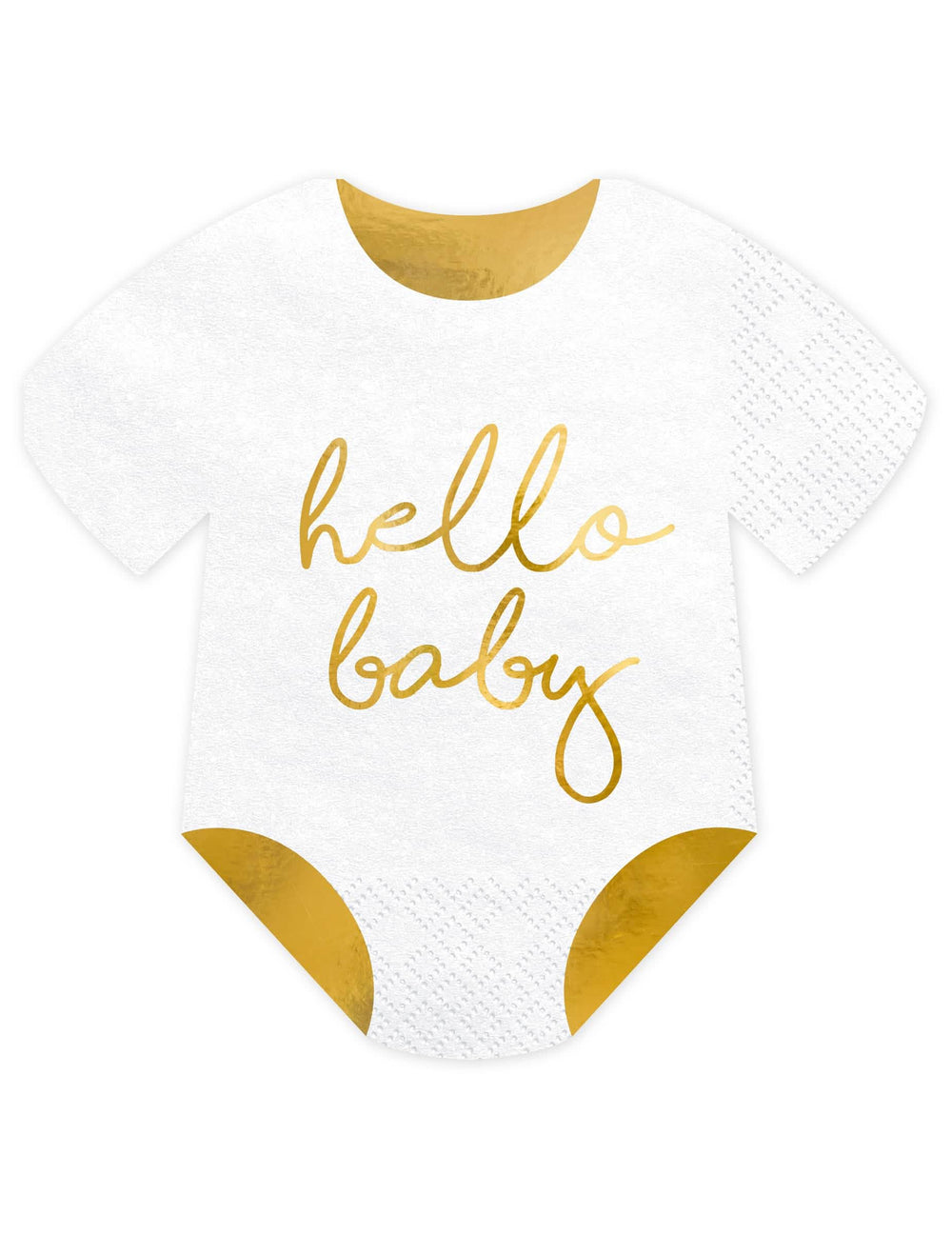 хартиени салфетки body Hello Baby за бебешки празник бял и златен