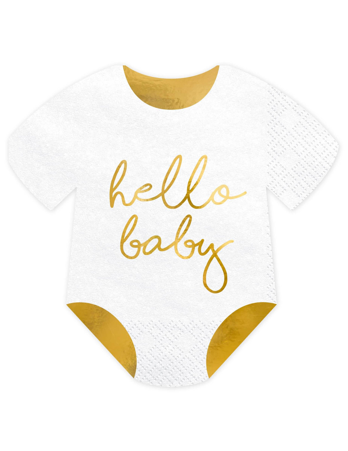 хартиени салфетки body Hello Baby за бебешки празник бял и златен