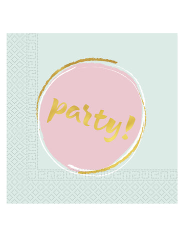 20 serviettes en papier elegant party pastel bleu et rose 33 x 33 cm