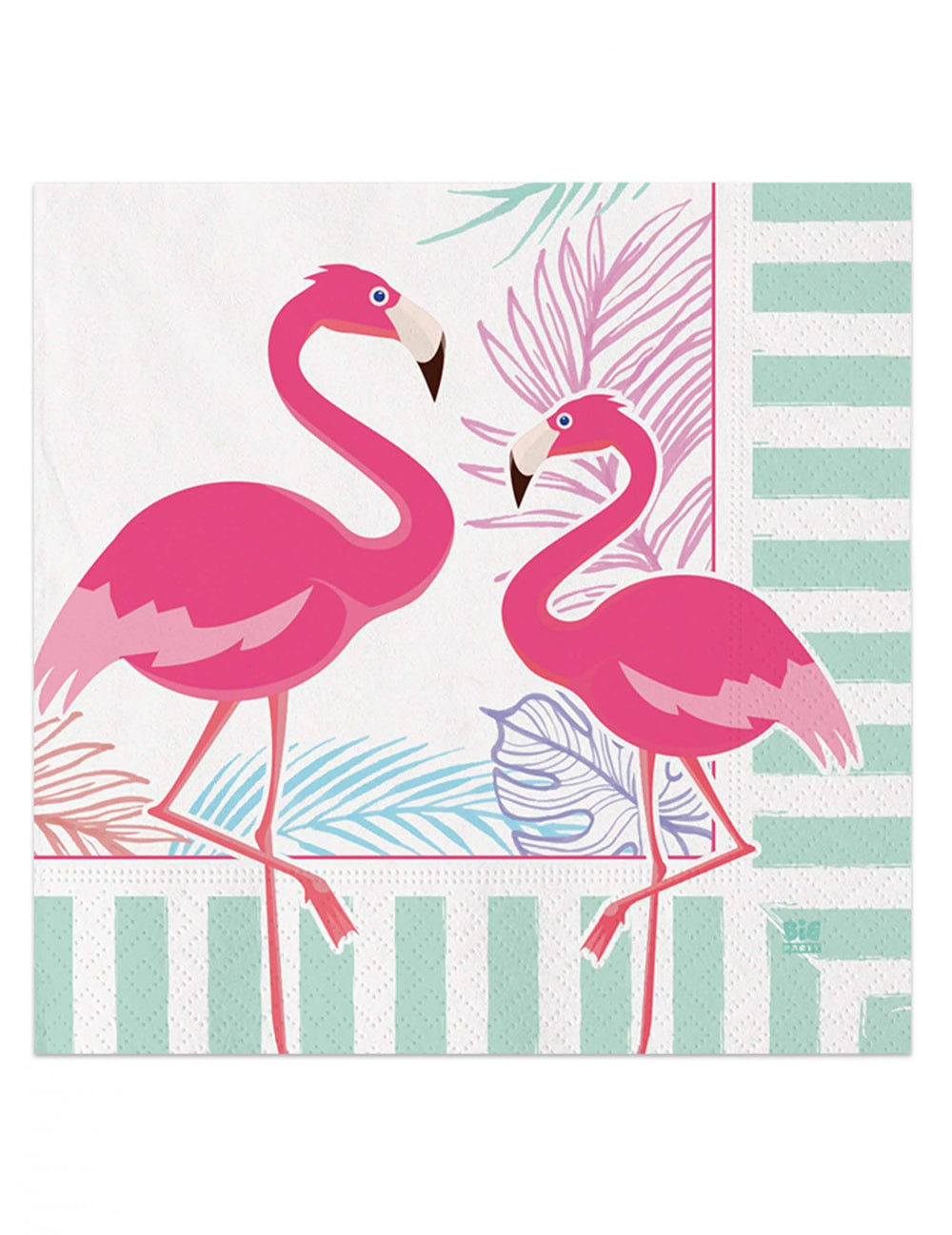 хартиени салфетки flamingo party tropicales за парти розов и зелен мента
