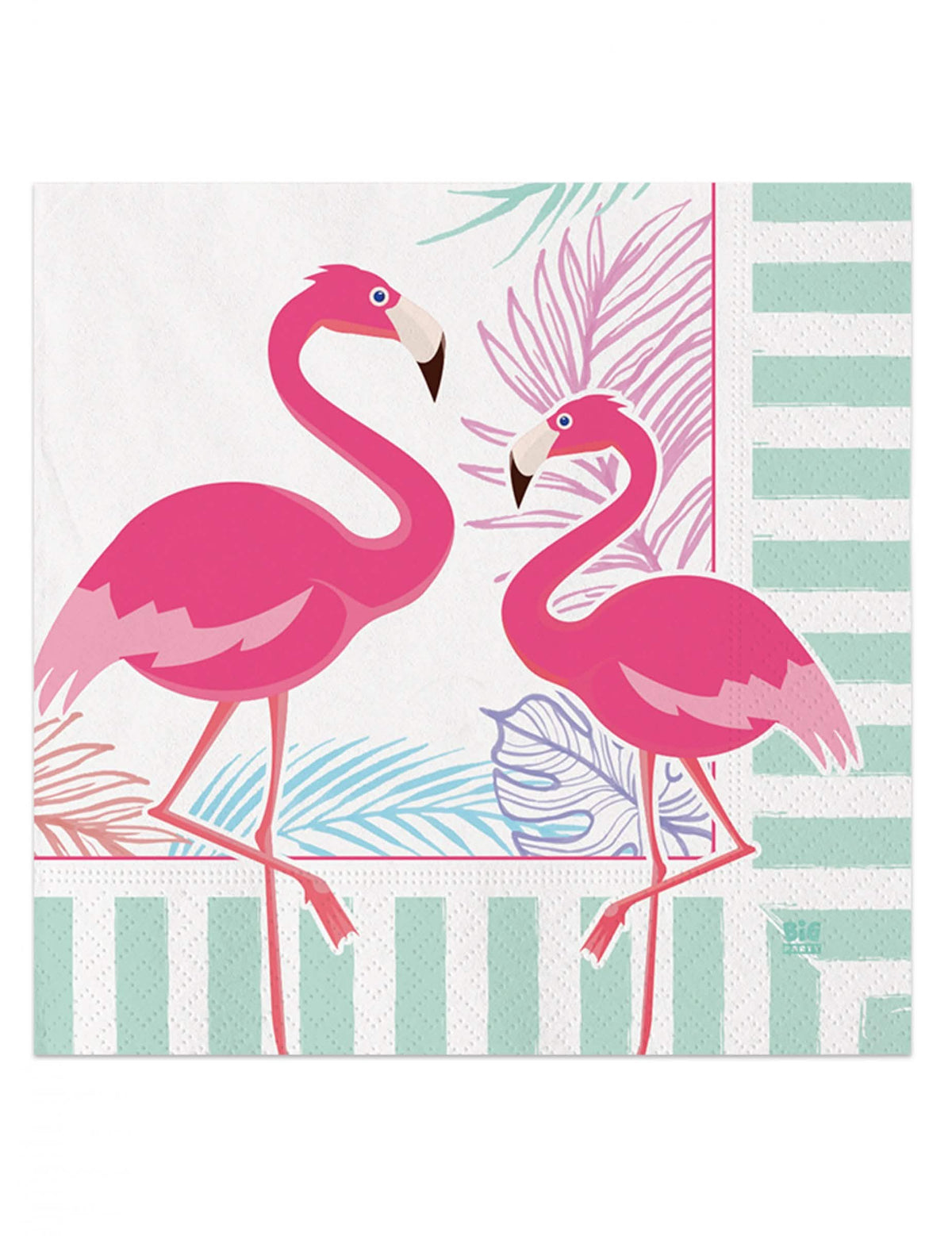 хартиени салфетки flamingo party tropicales за парти розов и зелен мента
