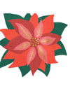 Serviettes en papier fleur de Noël poinsettia rouge et vert avec détails dorés