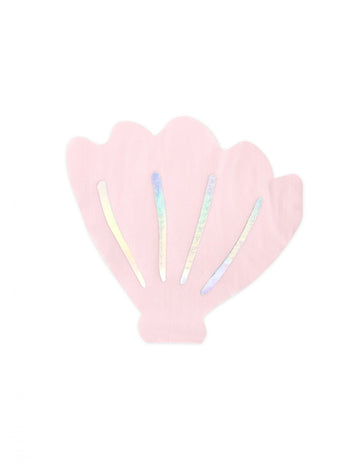 20 преливащи се розови хартиени салфетки с форма на раковина