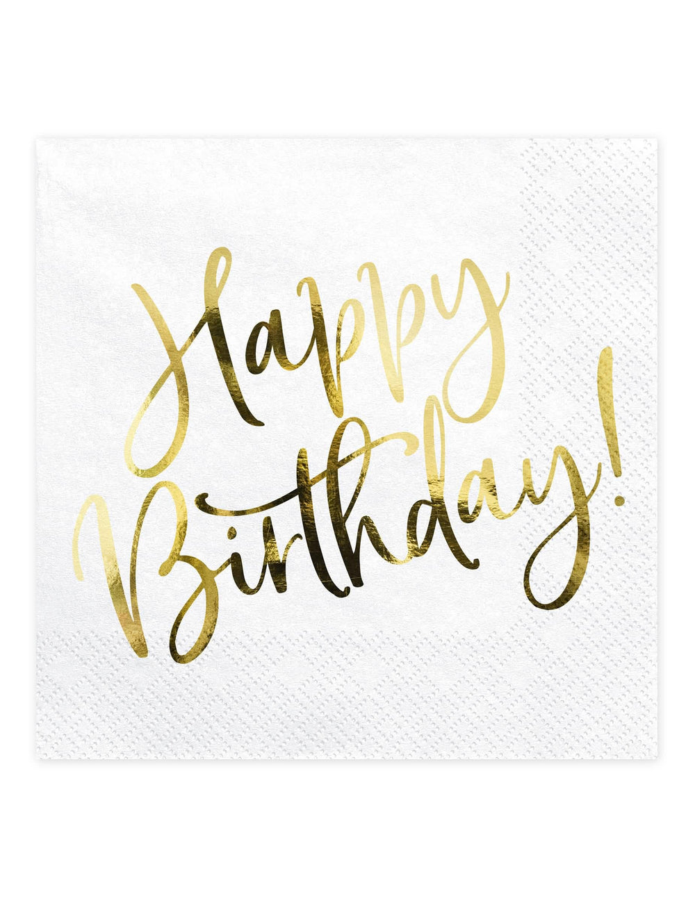 хартиени салфетки Happy Birthday за рожден ден бели и златни
