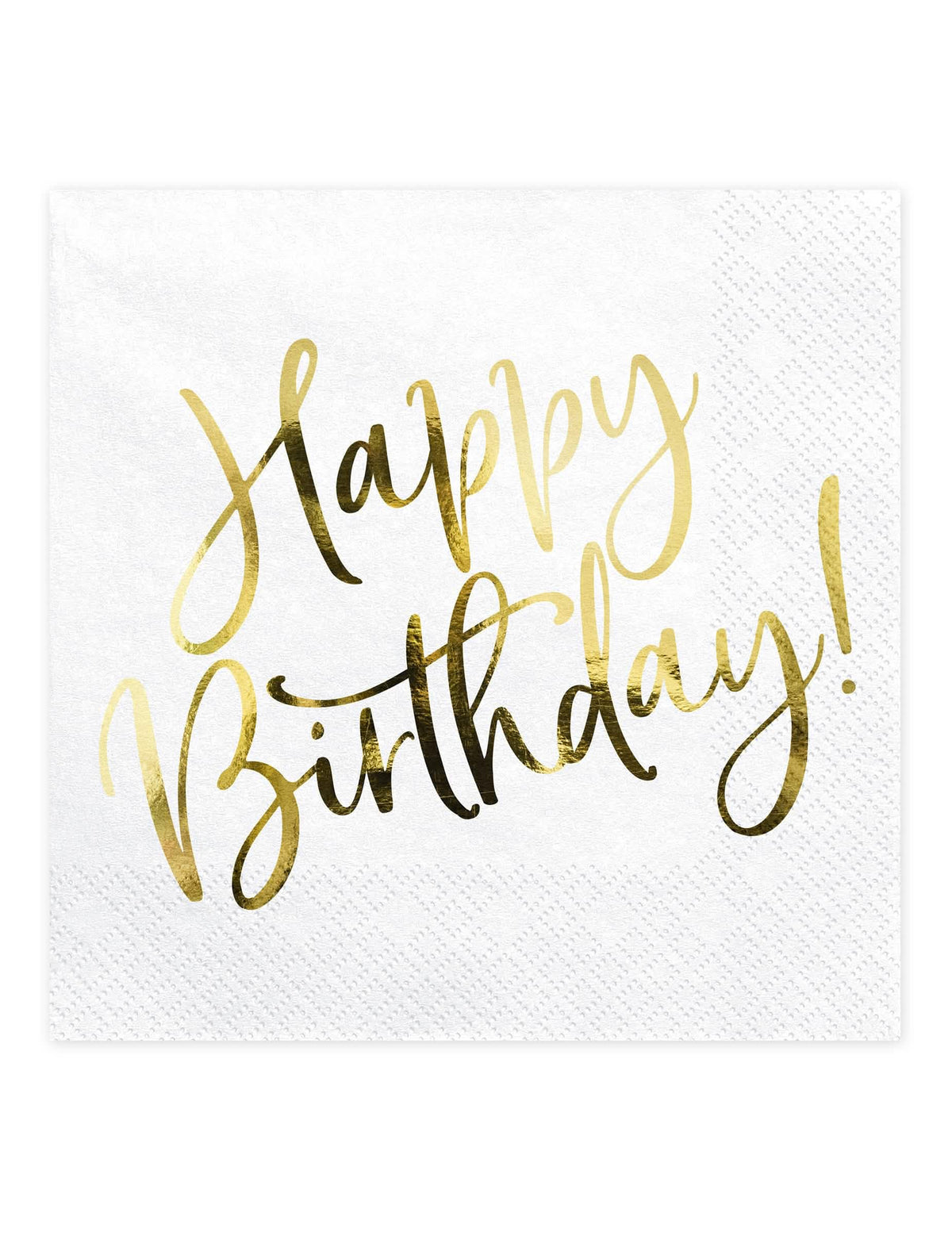 хартиени салфетки Happy Birthday за рожден ден бели и златни