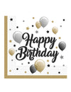 Serviettes en papier Happy Birthday pour anniversaire doré noir argent