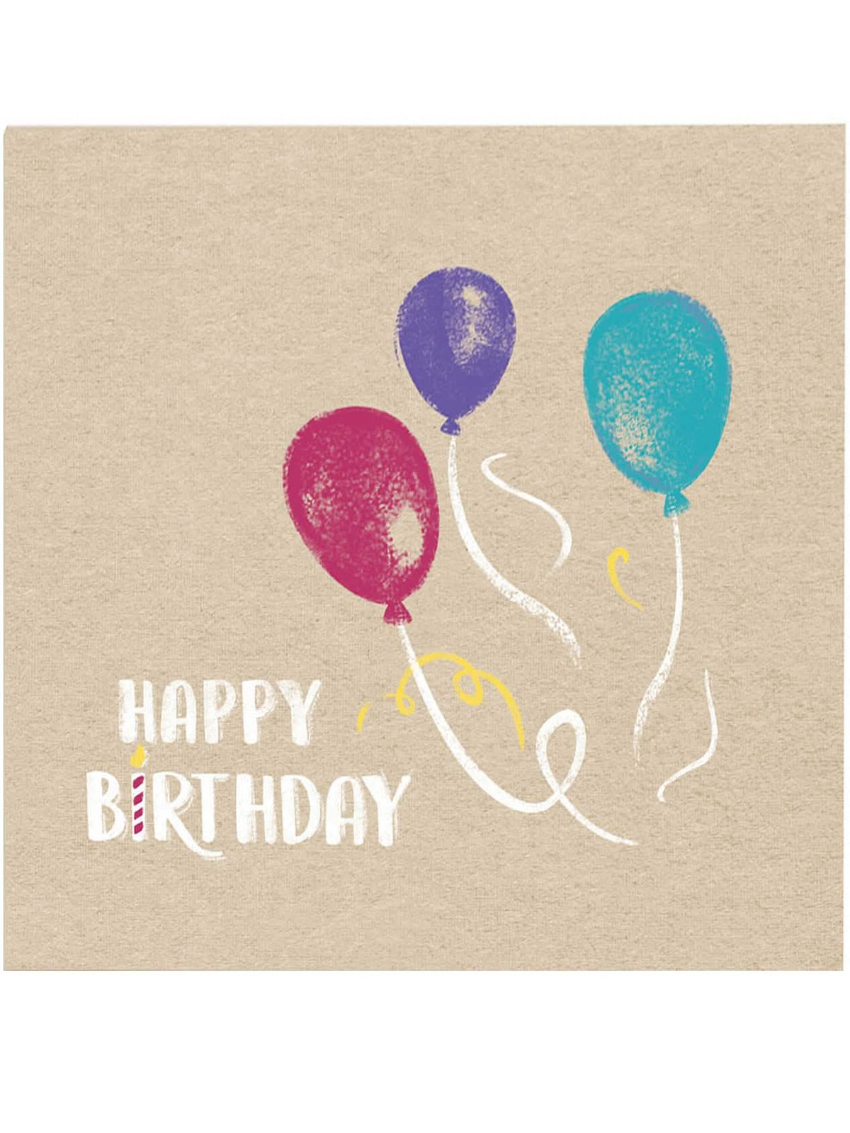 хартиени салфетки Happy Birthday за рожден ден крафт и сини с цветни балони