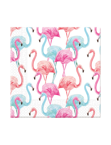 20 домашни компостируеми хартиени салфетки с цветни фламинго, 33 x 33 cm парти декорации