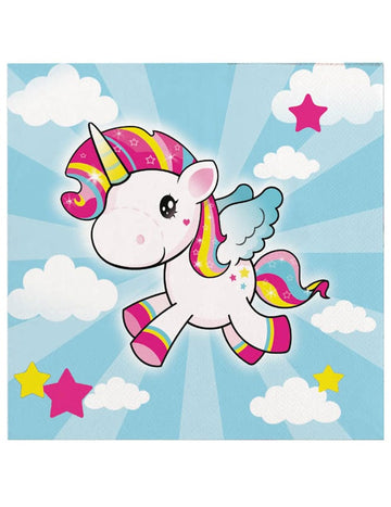 20 33x33 см еднорог хартиени кърпи